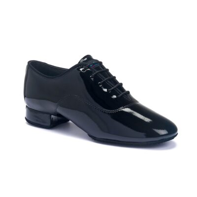 The Contra men's ballroom dance shoe in black patent.