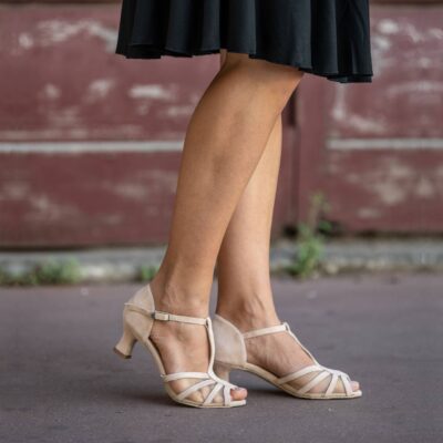 Karmina - Beige Leather / Beige Mesh