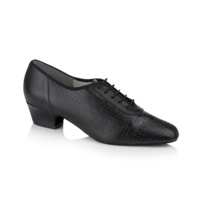 Quartz practice shoe in black perforated leather