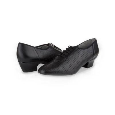 Quartz practice shoes in black perforated leather