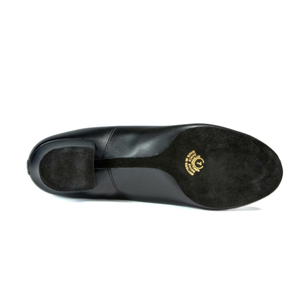 The split sole style of men's dance shoe in black leather