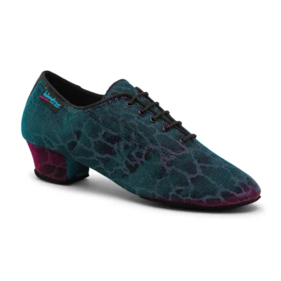 Heather-Split practice dance shoe in dynamic two-toned BluePinkPanther.