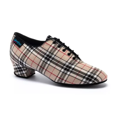 Heather-Split Practice Shoe in Beige Check