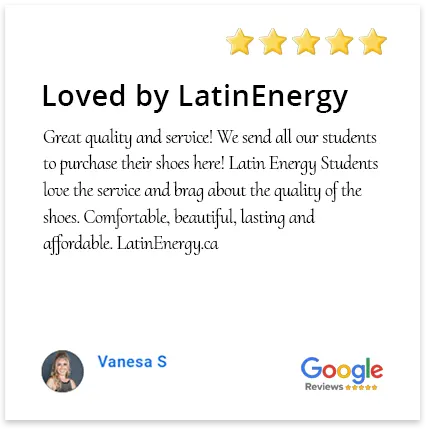 Great quality and service! We send all our students to purchase their shoes here! Latin Energy Students love the service and brag about the quality of the shoes. Comfortable, beautiful, lasting and affordable.